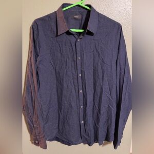 Theory Men’s long sleeve button down shirt in Navy Blue Size medium